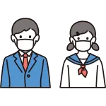 Men And Women Wearing Masks Students SVG Icon